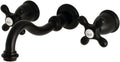 Kingston Brass KS3120AX Vintage 2-Handle Wall Mount Bathroom Faucet, Matte Black