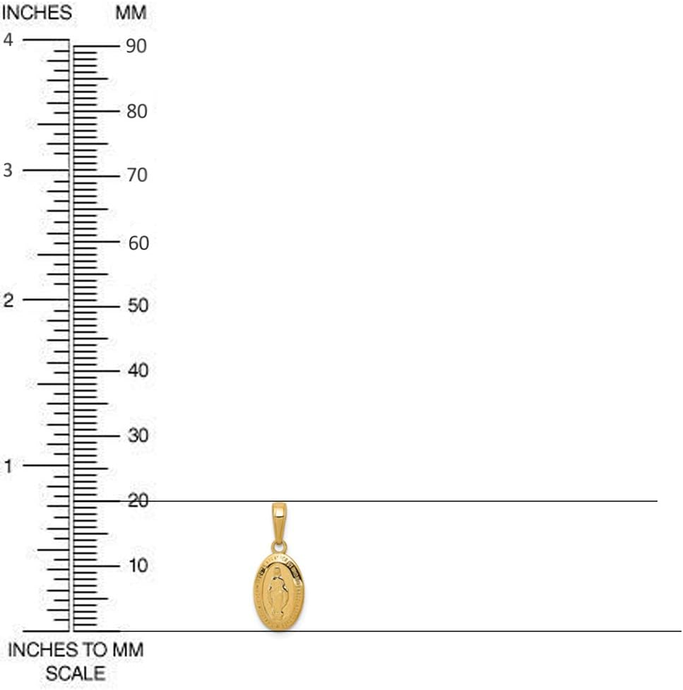 Diamond2Deal 14k Gold Miraculous Medal Charm