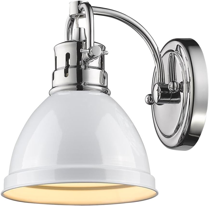 Golden Lighting 3602-BA1 CH-WH Traditional, Chrome- Vanity Light, Bathroom Vanity Light, Bathroom Lighting, Bathroom Lights Over Mirror, Bathroom Vanity Lights Over Mirror,