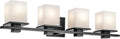 Kichler Tully 32' 4-Light Bathroom Vanity Light Fixture with Satin Etched Cased Opal Glass in Black for Over Mirror, Modern Wall Mount Lighting (32' x 6.5' x 7'), 45152BK