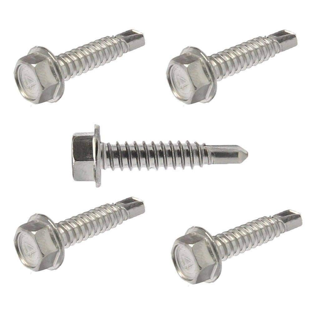 #10 x 1' - Hex Head Self Drilling Metal Tek Screws Stainless Steel 500 Pcs self Tapping Screws Metal B2B