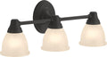 Kohler 11367-BLL Forte Bathroom Vanity Fixture, Wall Sconce Lighting, Position Facing Up or Down, UL Listed, 3, Matte Black