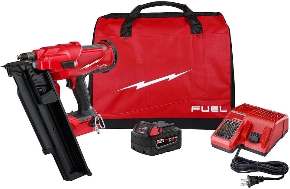 2744-21 for Milwaukee M18 18V Cordless Power 21-Degree Framing Nailer Kit | Length 14.1in Height 15.2in Width 4.7in Weight 10.05lbs