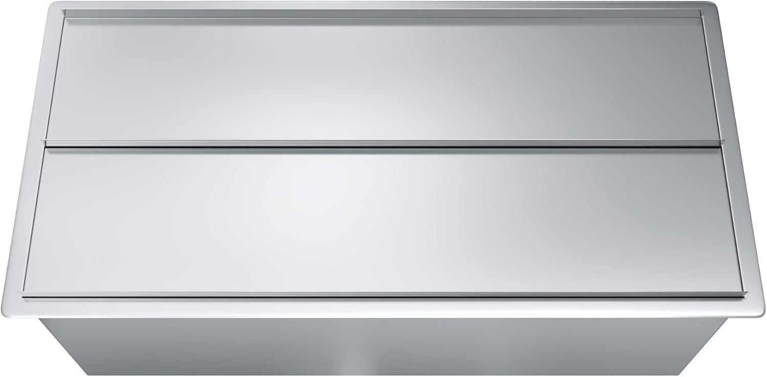 AmGood 18 in. x 36 in. Stainless Steel Drop-In Ice Bin with Sliding Lid
