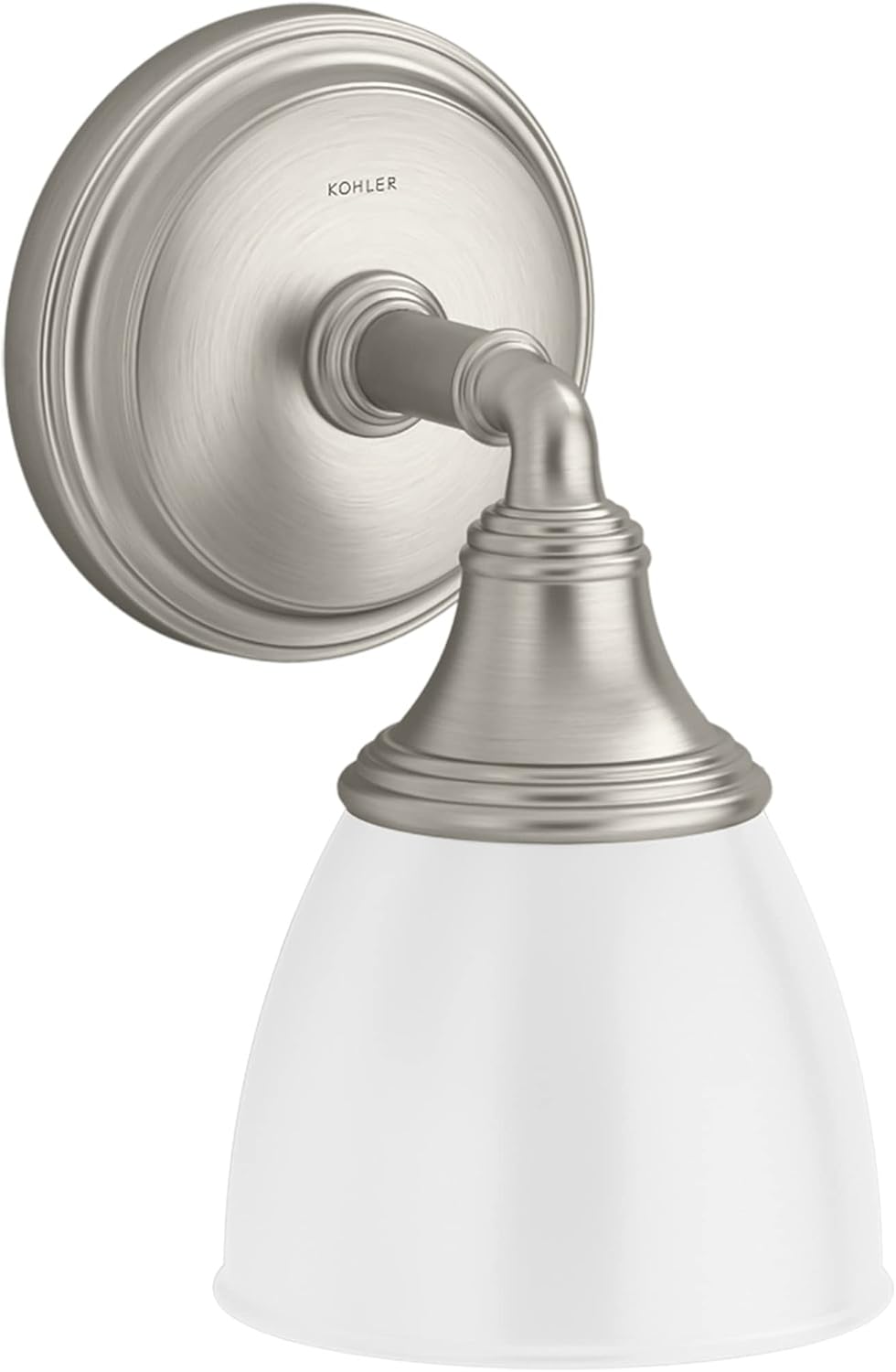 Kohler Devonshire Bathroom Vanity Light Fixture, Wall Sconce Lighting, Position Facing Up or Down, UL Listed, 1 Light, Brushed Nickel