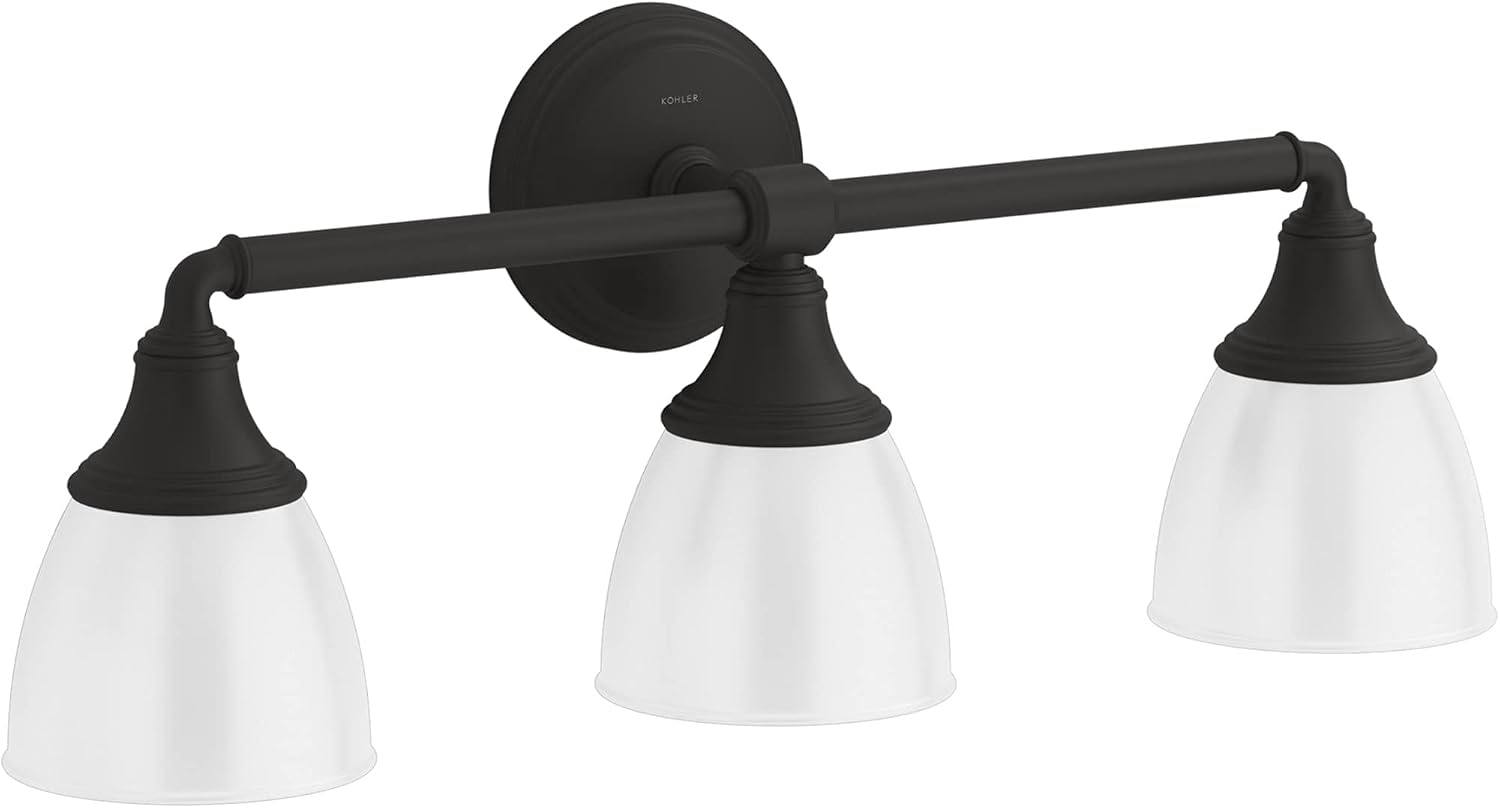 Kohler Devonshire Bathroom Vanity Light Fixture, Wall Sconce Lighting, Position Facing Up or Down, UL Listed, 3 Light, Polished Chrome