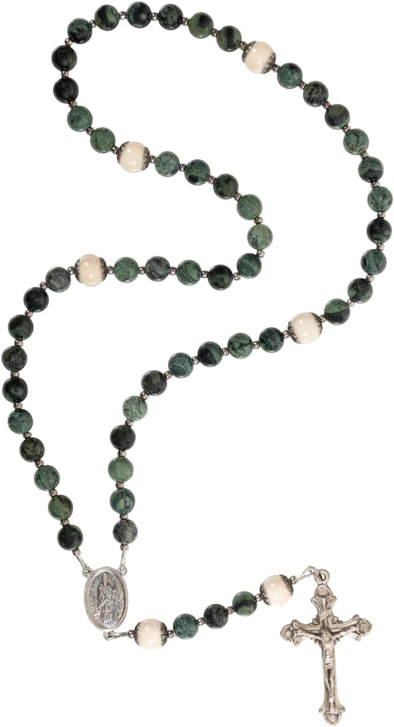 THE CATHOLIC COMPANY Stone Bead Rosary – Catholic Prayer Beads, Traditional Devotional Design, Durable and Lightweight, Gift for Men and Women