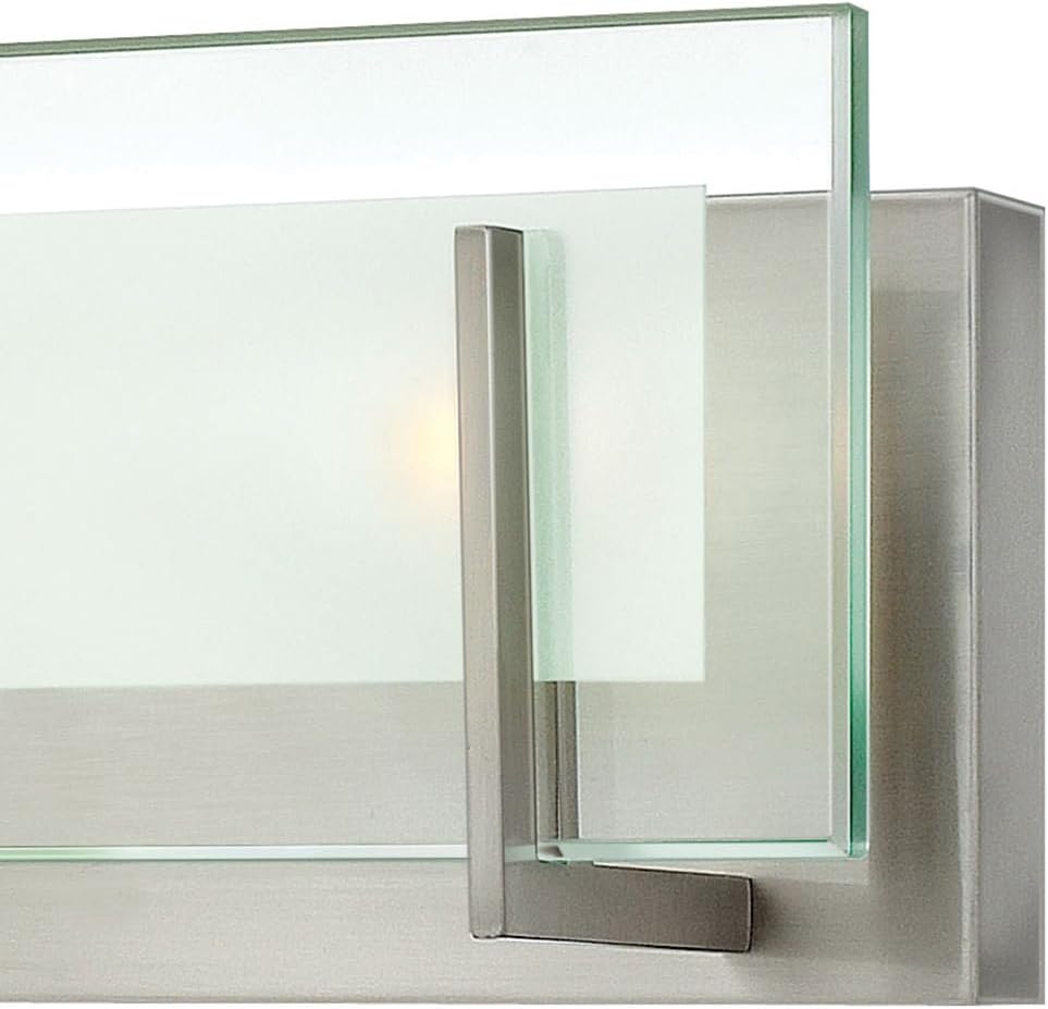Hinkley Latitude 26' 4-Light G9 Bathroom Vanity, Damp Rated, Inside Etched Clear Glass, ADA Compliant, Modern, Brushed Nickel Finish
