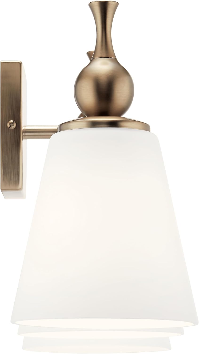 Kichler Cosabella 3-Light 24' Bathroom Vanity Light Fixture with Satin Etched Cased Opal Glass Shades in Champagne Bronze for Modern Bathrooms and Powder Rooms, 55092CPZ