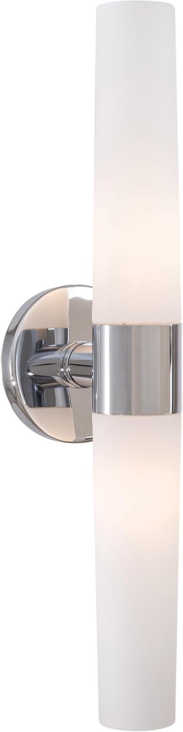 GEORGE KOVACS P5042-077 Saber Vanity Bath Light, 2-Light, 120 Total Watts, 4.75-in H x 20-in W, Chrome