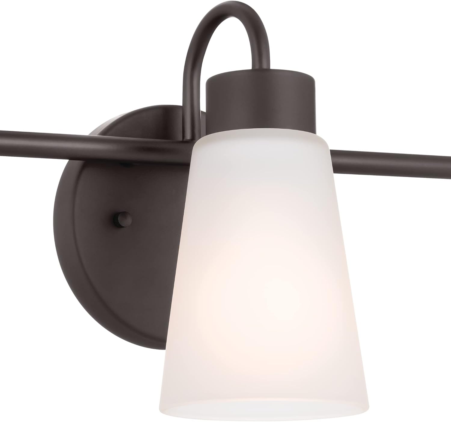 Kichler Erma 3-Light Bathroom Vanity Light Fixture with Satin Etched Glass Shades, Traditional Wall Mount Lighting over Mirror in Olde Bronze, 23 x 8.5 in, 45887NI