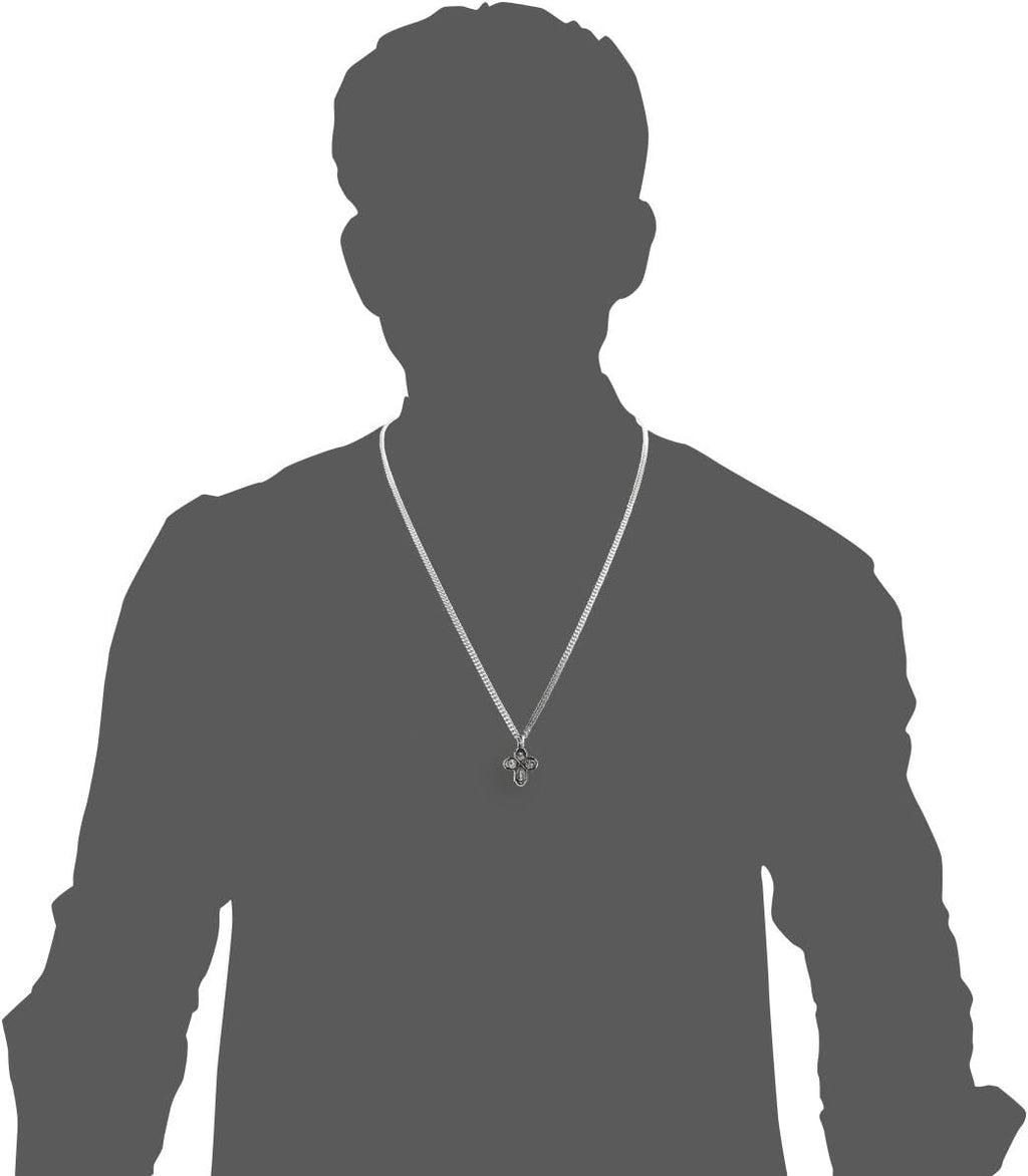 Heartland Sterling Silver 4 Way Cross Pendant for Men- Handcrafted in USA, Tarnish Resistant, Meaningful Catholic Necklace with Sacred Heart, St. Christopher, St. Joseph & Miraculous Medal– 24-Inch