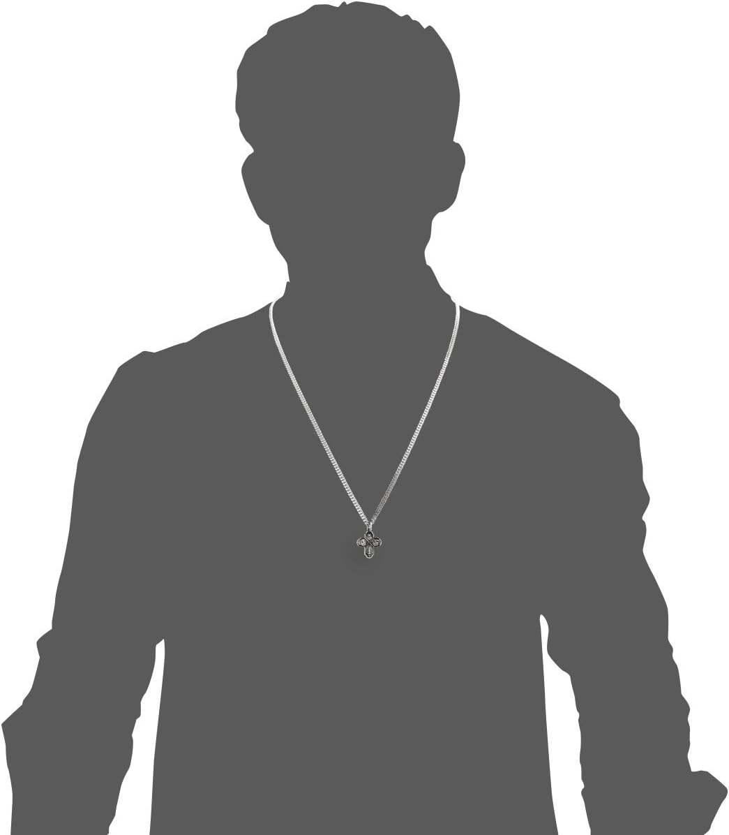 Heartland Sterling Silver 4 Way Cross Pendant for Men- Handcrafted in USA, Tarnish Resistant, Meaningful Catholic Necklace with Sacred Heart, St. Christopher, St. Joseph & Miraculous Medal– 24-Inch
