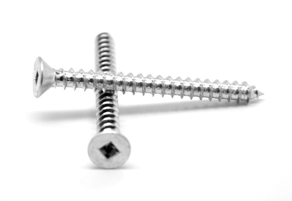 #10-16 x 3/4' Sheet Metal Screw Square Drive Flat Head Type AB Low Carbon Steel Zinc Plated Pk 4500