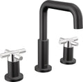 Delta Faucet Nicoli Widespread Bathroom Faucet 3 Hole, Black/Chrome Bathroom Faucet, Bathroom Sink Faucet, Drain Assembly, Matte Black/Chrome 35894LF-CS