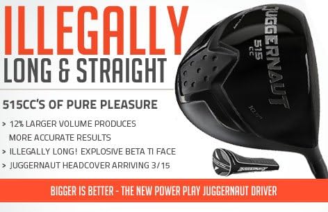 Big Tall Juggernaut Driver Extra Long XL XXL Golf Club 515cc Drivers All Black USGA Illegal Oversized Insanely Massive Huge 2015 Biggest Long Distance Driver