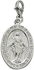 Miraculous Medal Charm with Lobster Claw Clasp, Charms for Bracelets and Necklaces