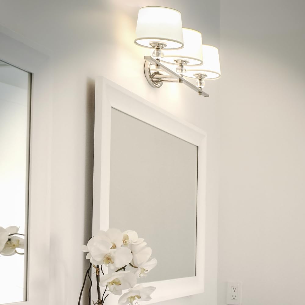 Maxim Lighting Rondo 2-Light Bath Vanity Light | Polished Nickel Finish | Transitional Indoor Light Fixture | Ideal for Bathrooms & Powder Rooms | Dimmable Damp Rated | 12762WTPN