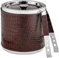 Graphic Image ICE Bucket Tongs Brown Croco-Leather (r) -