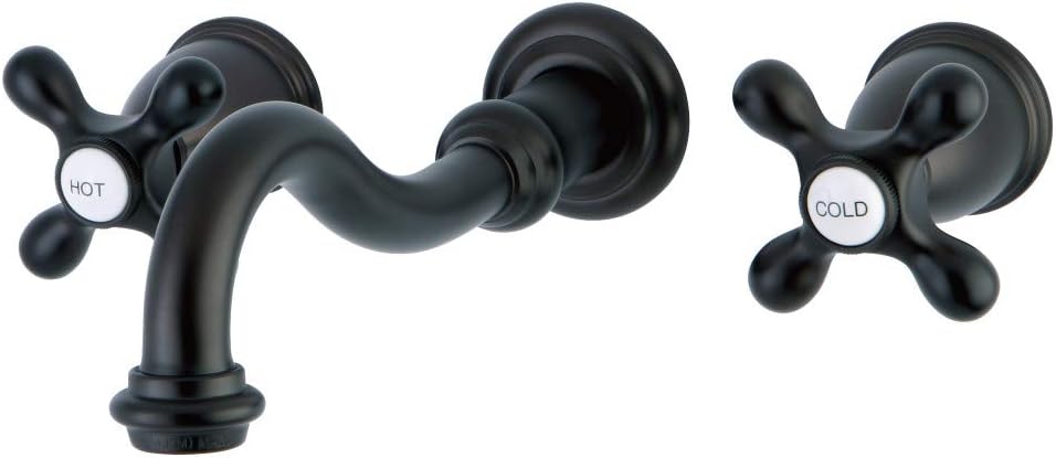 Kingston Brass KS3125AX Vintage 2-Handle Wall Mount Bathroom Faucet, Oil Rubbed Bronze