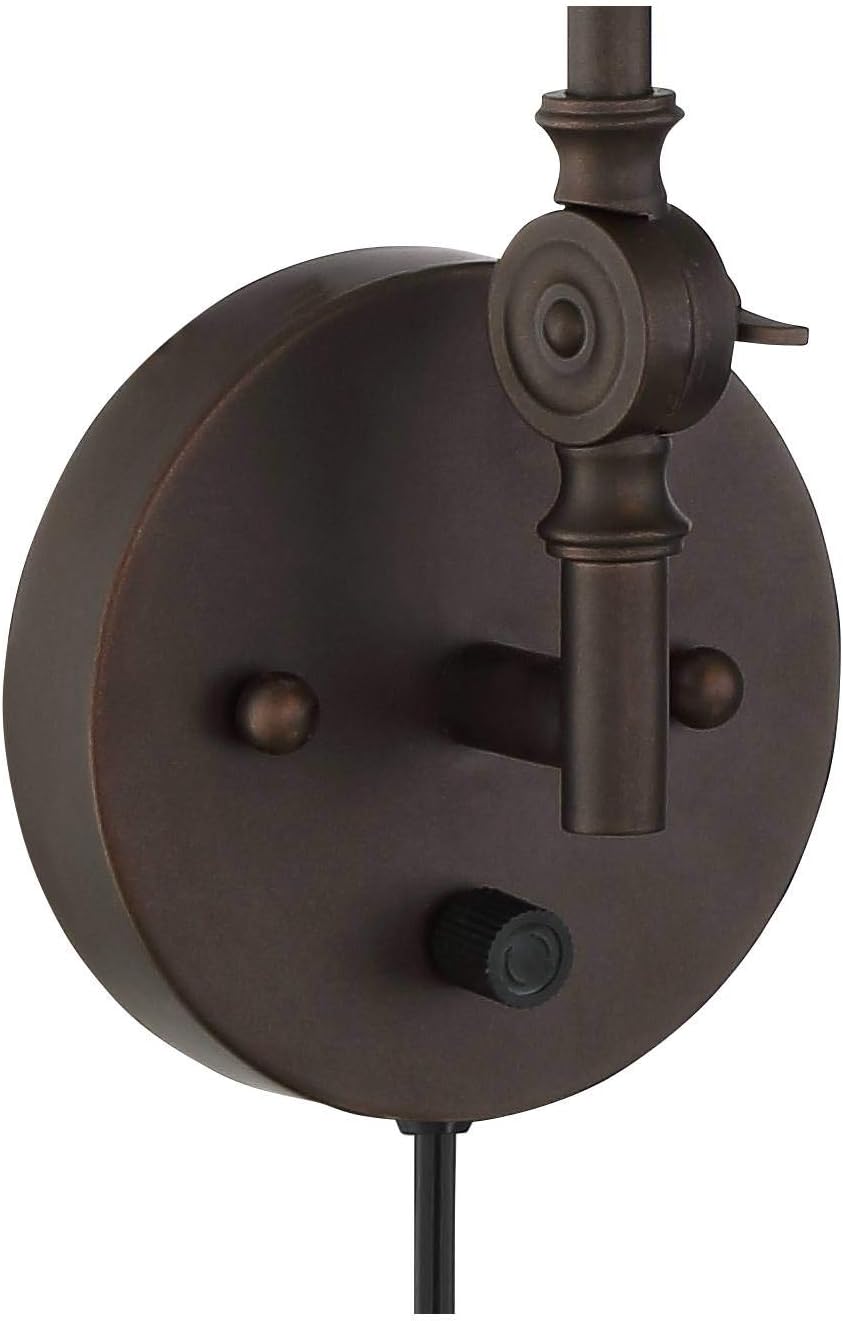 360 Lighting Wray Modern Industrial Vertical Adjustable Swing Arm Plug in Wall Lights Set of 2 Lamps Dark Bronze Light Fixture Up Down Sconce Bedroom Bedside House Reading Living Room Hallway