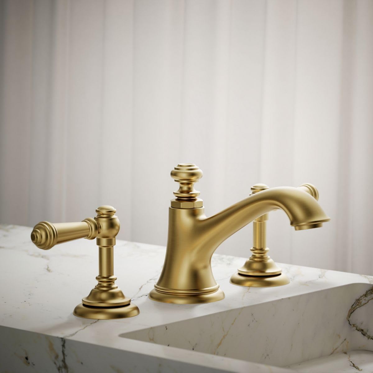 Kohler 72759-2MB Artifacts® with Bell Design Bathroom Sink Faucet spout with Bell Design, 1.2 gpm, Vibrant Brushed Moderne Brass