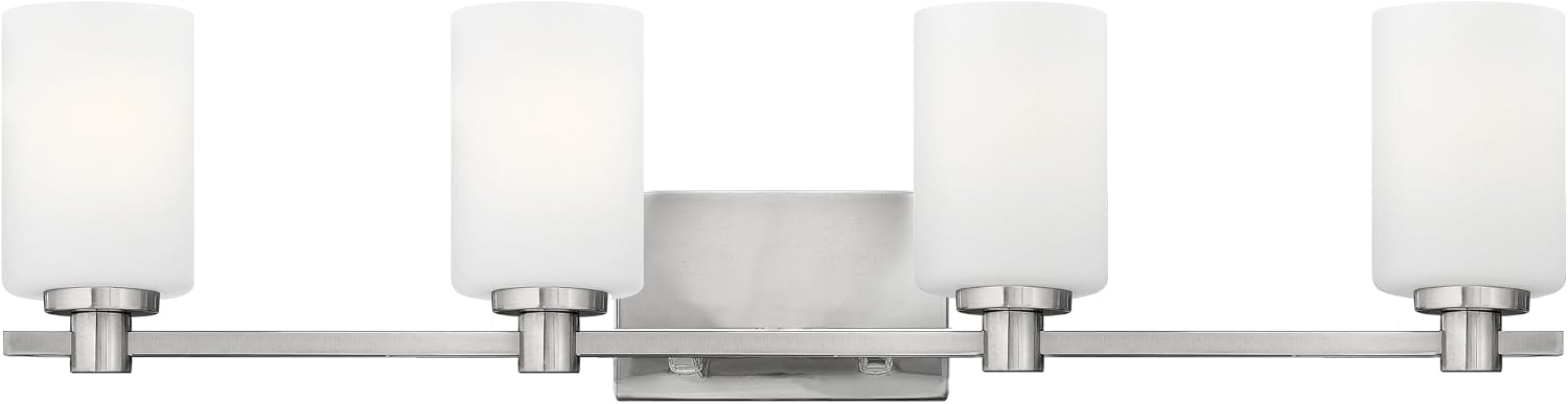 Hinkley Karlie Transitional Four Light Bathroom Vanity Fixture, Brushed Nickel