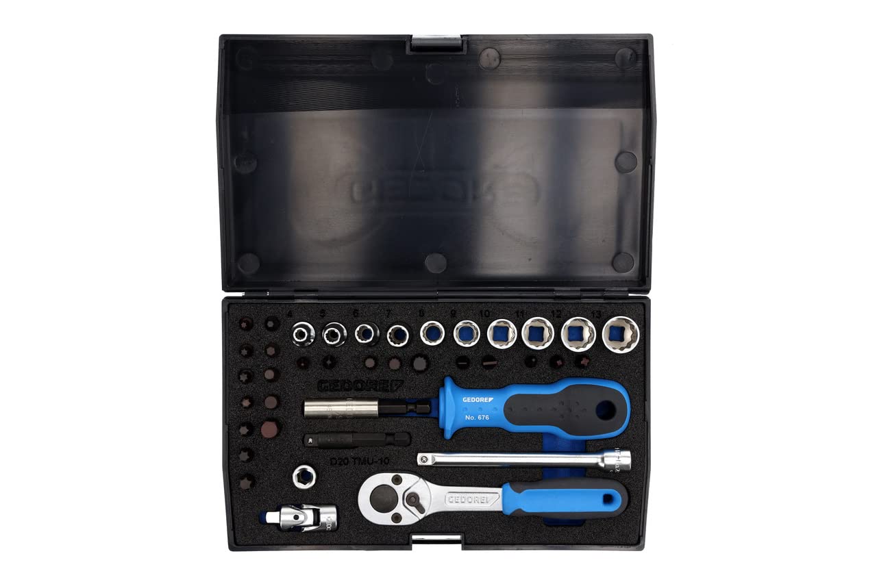 GEDORE D 20 TMU-10 Socket Set 1/4' 40 pcs UD-in-is-PH-PZ-TX