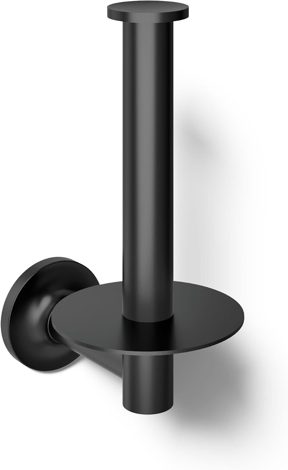 KOHLER 14444-BL Purist Vertical Toilet Paper Holder Wall Mount, Metal Toilet Paper Holder, Matte Black