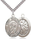 Sterling Silver St Sebastian Soccer Medal.