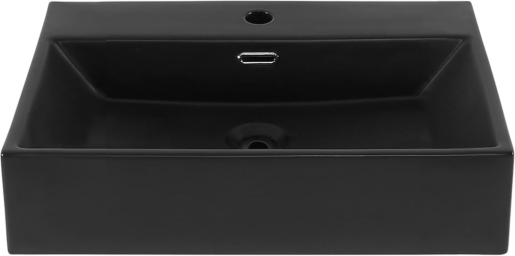 Claire 24' Rectangle Wall-Mount Bathroom Sink in Matte Black