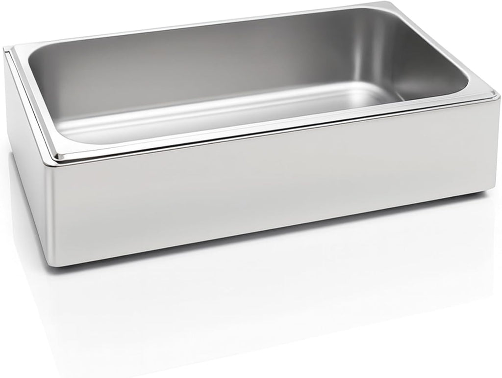 Honeydak Large Ice Housing Bin with Removable Tray Ice Holder Container Wine Beer Champagne Drink Bucket Beverage Tub for Freezer Display Buffet Counter Party Chiller(Stainless Steel,21' X 13' X 5.5')