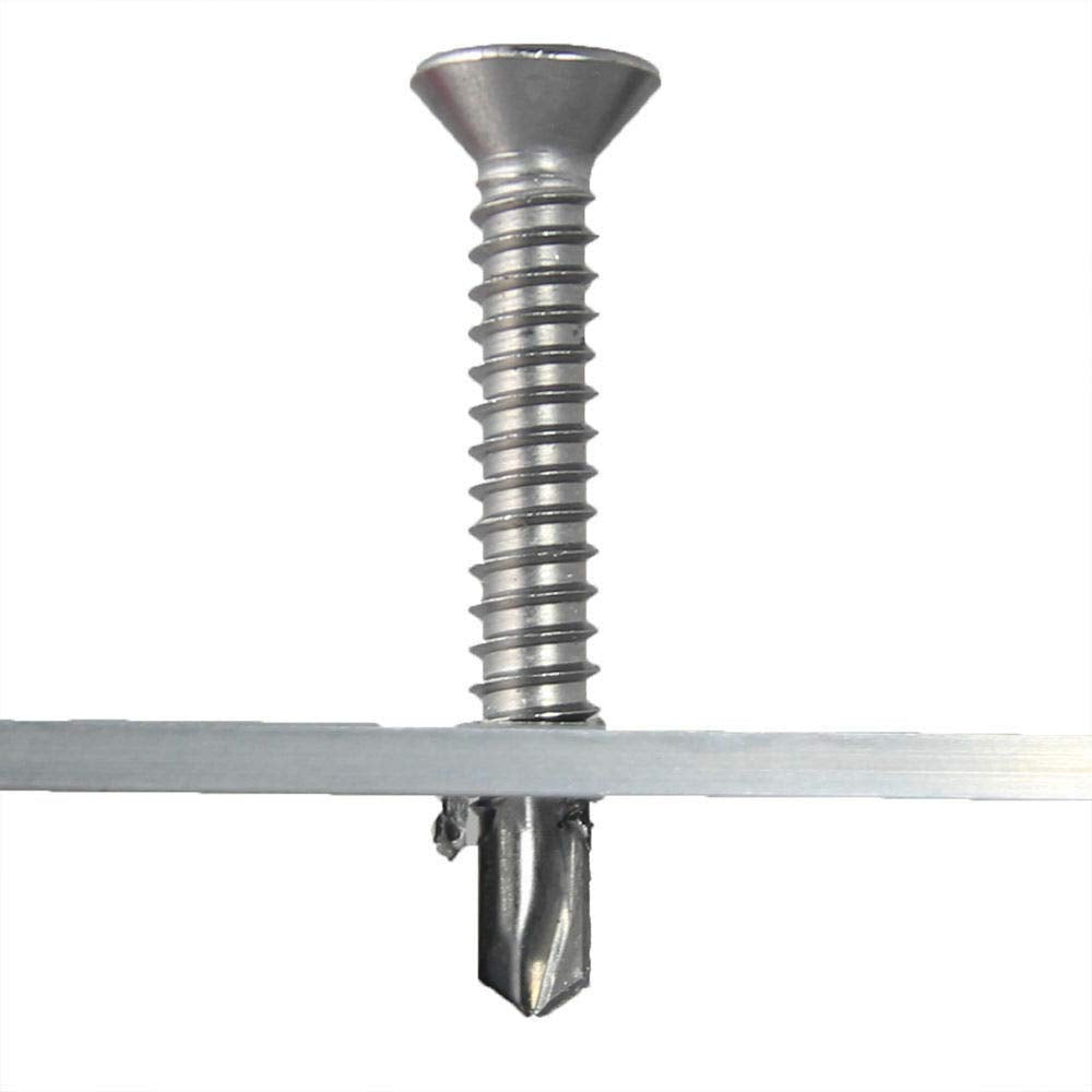 #10 x 2-1/2' Self Drilling Screws Flat Head Sheet Metal Stainless Steel 250 Pcs self Tapping Screws Metal B2B