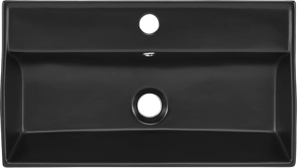 Claire 22' Rectangle Wall-Mount Bathroom Sink in Matte Black