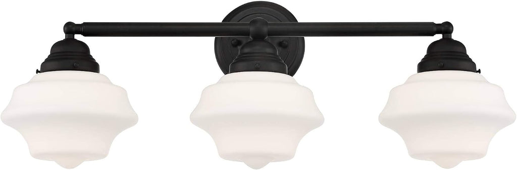 Possini Euro Design Astrid Modern Wall Light Black Metal Hardwired 27 1/4' 3-Light Fixture Opal White Glass Shade for Bedroom Bedside Bathroom Vanity Living Room Hallway Dining House Home Kitchen