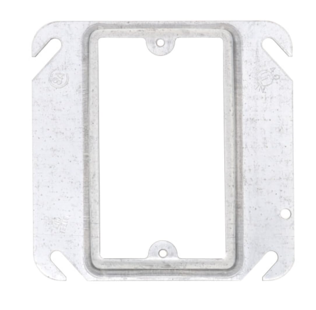 Electrical One Gang 4' x 4' Device Ring 1-1/4' Raised Plaster Ring/Mud Ring 1-1/4' Raised Ring 1 Gang Used to Make Outlet/Switch Flush to Wall Ideal for Double 5/8' Drywall (50)