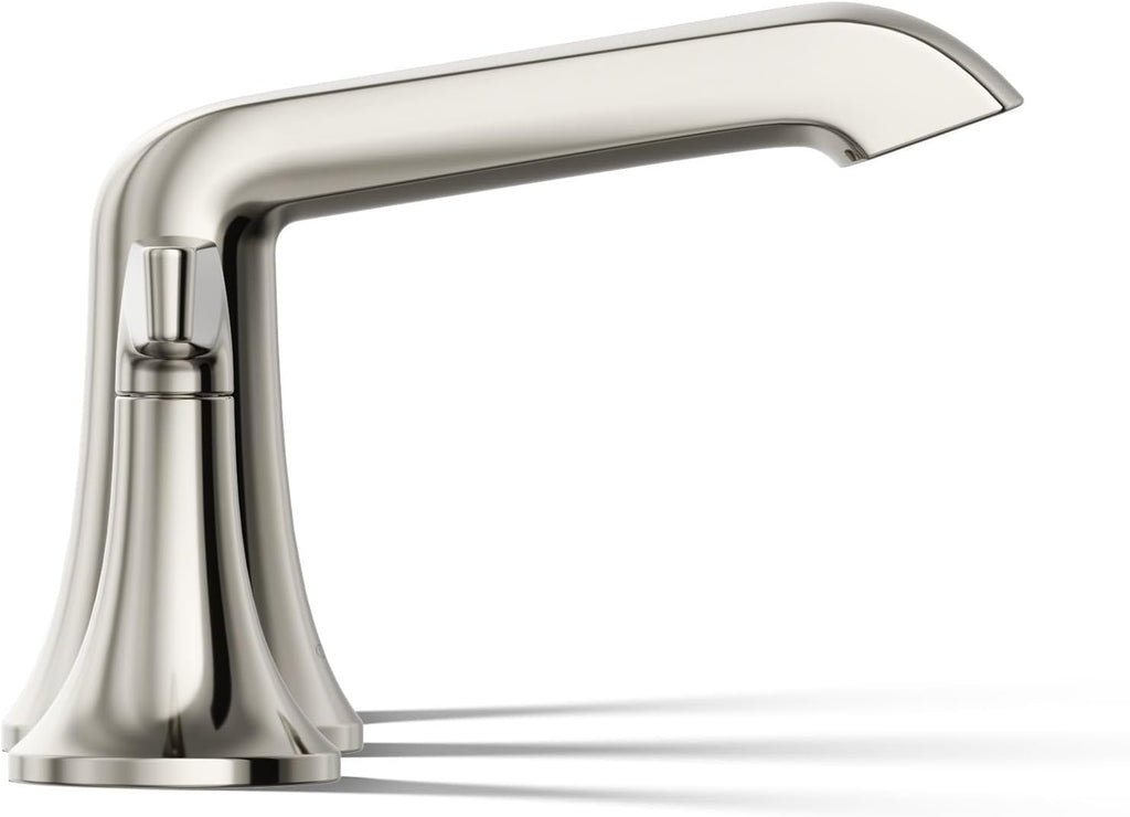 Kohler K-22020-4-SN Kohler K-22020-4 Tempered 1.2 GPM Widespread Bathroom Faucet with UltraGlide and Pop-Up Drain Assembly