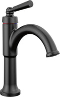 Delta Faucet Saylor Matte Black Bathroom Faucet, Single Hole Bathroom Faucet, Single Handle Bathroom Sink Faucet Black, Diamond Seal Technology, Drain Assembly, Matte Black 535-BLMPU-DST