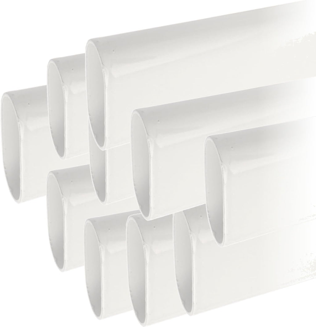 36' Long Oval Closet Rod | Heavy Duty Wardrobe Clothes Pole | Gloss White | 10 Pack