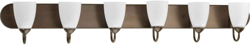 Progress Lighting P2714-20 Gather Collection 6-Light Vanity Fixture, Antique Bronze