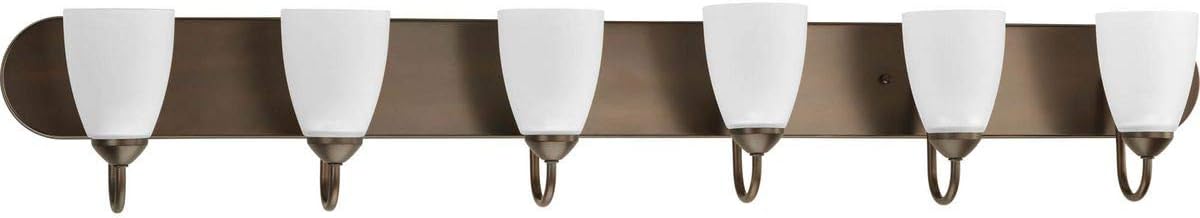 Progress Lighting P2714-20 Gather Collection 6-Light Vanity Fixture, Antique Bronze