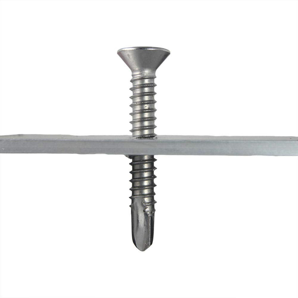 #10 x 2-1/2' Self Drilling Screws Flat Head Sheet Metal Stainless Steel 250 Pcs self Tapping Screws Metal B2B