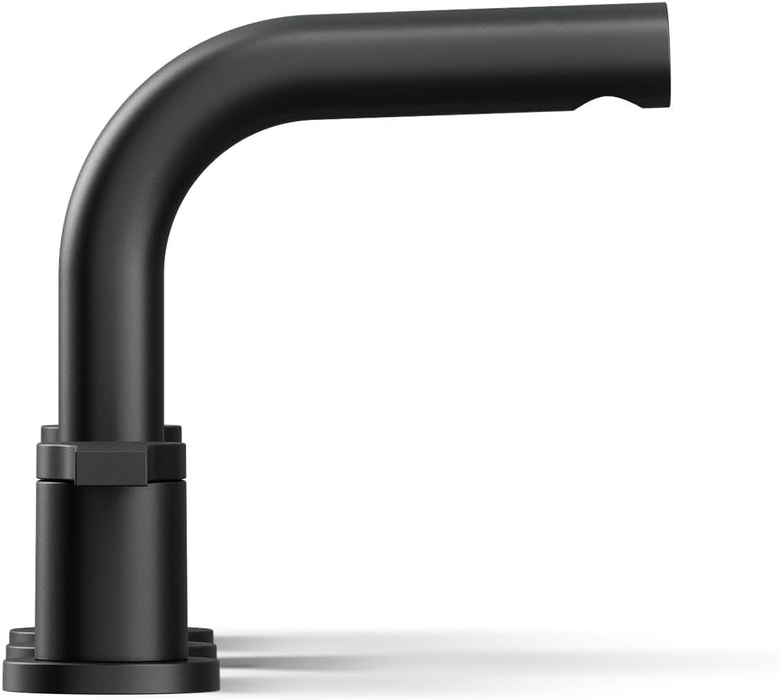KOHLER K-33592-4K-BL Elate® Widespread Bathroom Sink Faucet, Durable Brass Bathroom Faucets, Sleek Finish, 1.0 GPM, Matte Black