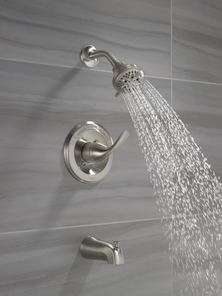 Delta Classic 13 Series 5-Setting Bathtub and Shower Faucet Set, Brushed Nickel Shower Head and Handle Set, Valve Trim Kit, Stainless T13420-SS (Valve Not Included)