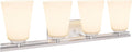 Aspen Creative 62217, Four-Light Metal Bathroom Vanity Wall Light Fixture, 25-1/2' Wide, Transitional Design in Brushed Nickel