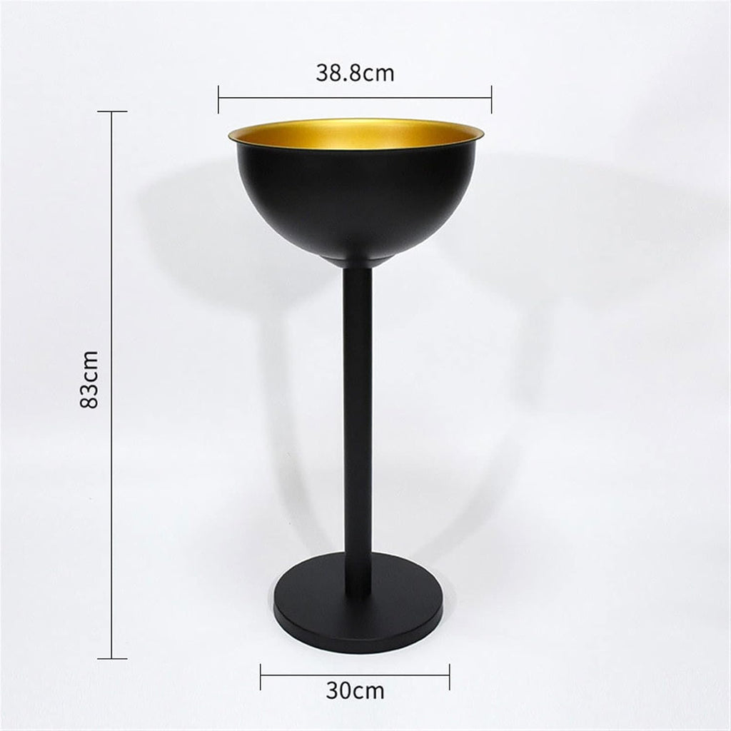 Ice Bucket Champagne Bucket Stainless Steel Ice Bucket Vertical with Rack Champagne Bucket Thickened Ice Wine Basin Household Ice Bucket Bar Ktv Ice Cooler Ice Bucket Beverage Tub (Color : Brass)