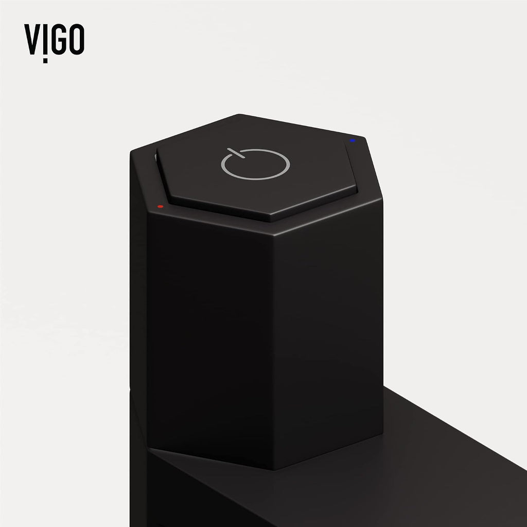 VIGO Nova Single-Handle Single-Hole Mount Vessel Bathroom Sink Faucet, 10-Inch, Matte Black, Modern Design, Solid Brass, 1.2 GPM WaterSense & Ceramic Disc Valve, Corrosion-Resistant