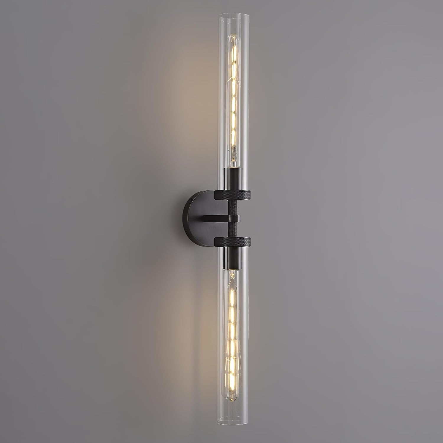 30 inch Bathroom Sconce Hardwired, Modern Bathroom Wall Sconce 2 Lights Vantiy Sconce Bathroom Vanity Light,Black Sconce for Mirror, Living Room, Bedroom, Hallway (E26 Bulb Included)