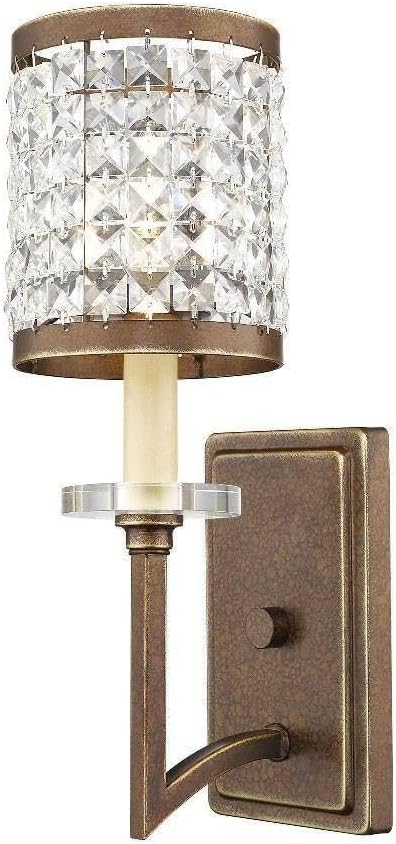 Livex Lighting 50561-64 Gramercy 1-Light Wall Sconce, Hand Painted Palacial Bronze