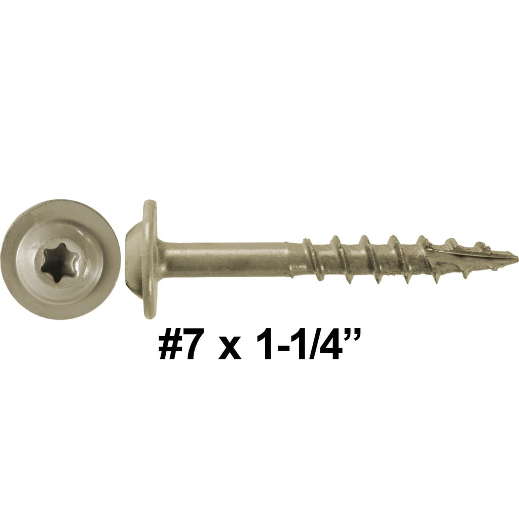 Round Washer Head 7 x 1-1/4' Sandstone - Full Box ~ 4000 Screws